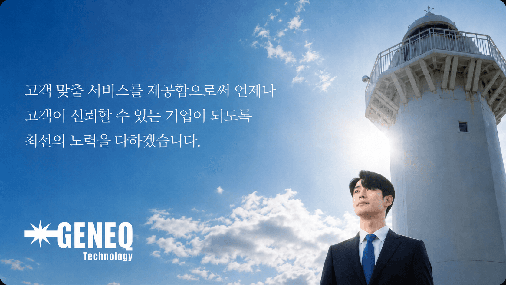 We will do our utmost to be a company our customers can always trust, through service tailored to their needs — GENEQ
