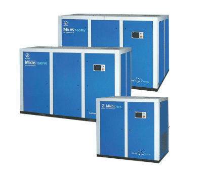 Oil-free screw compressor unit